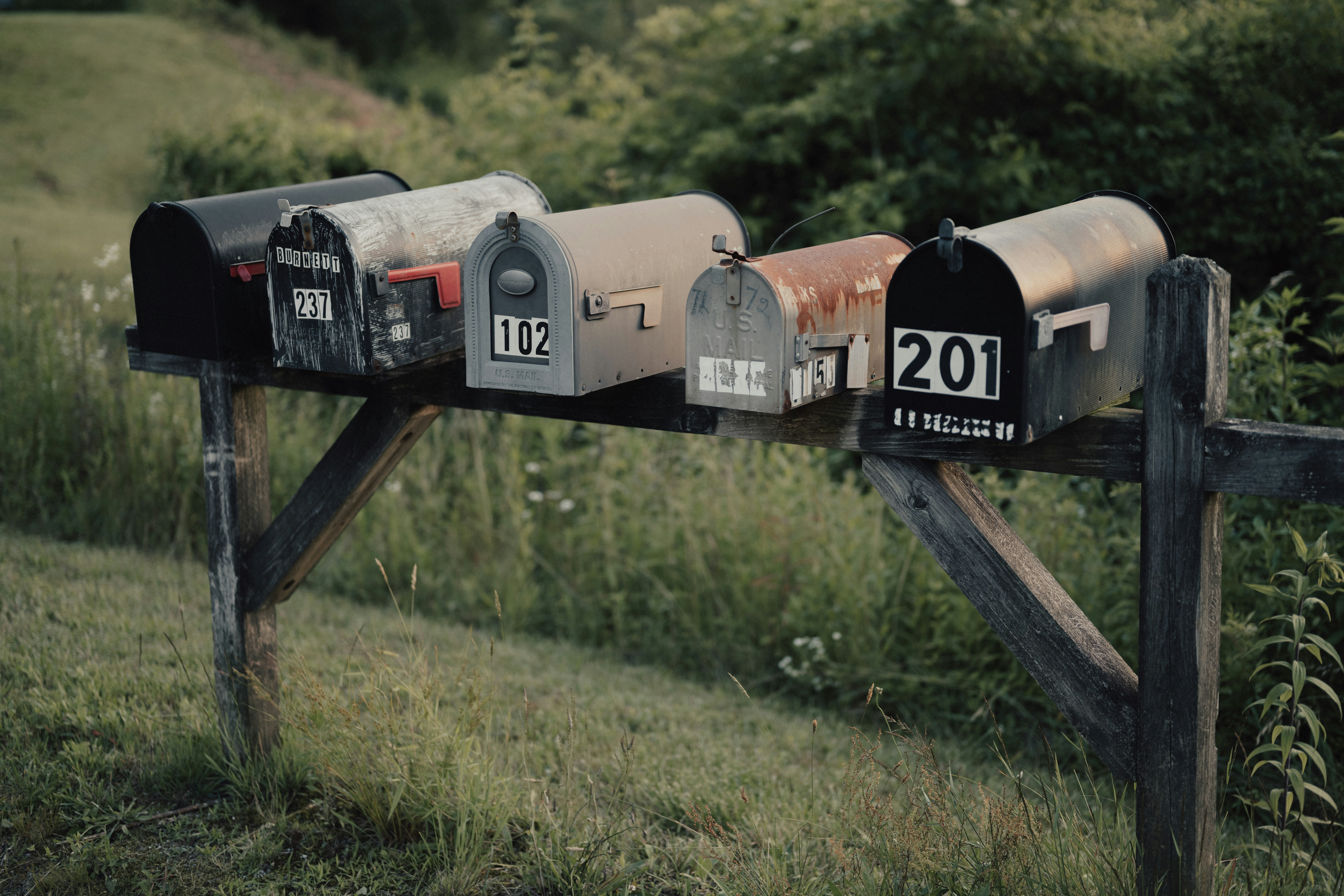 Rural mailbox outside a country home